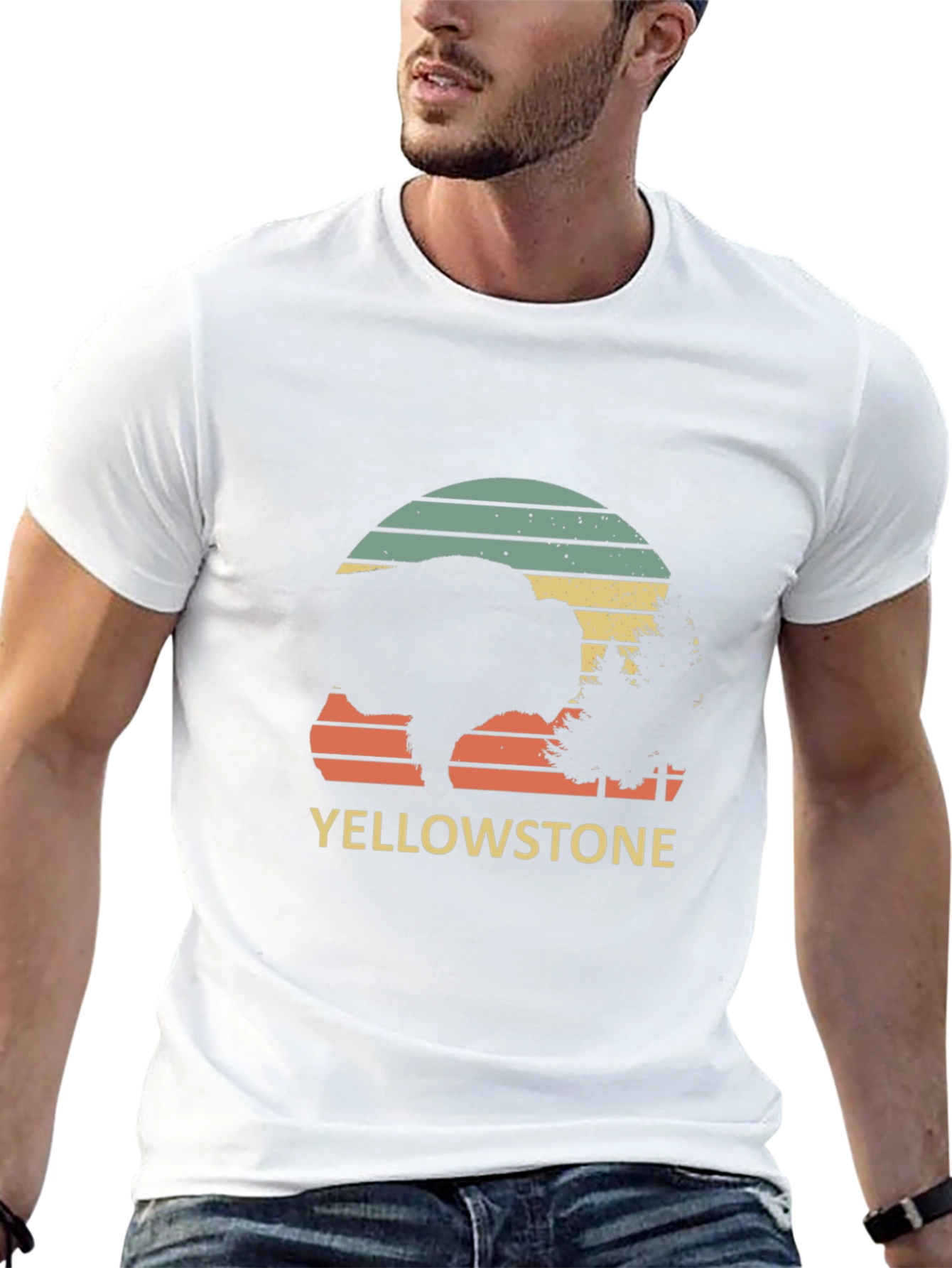 Yellowstone Bison Retro T-Shirt - National Park Tee
