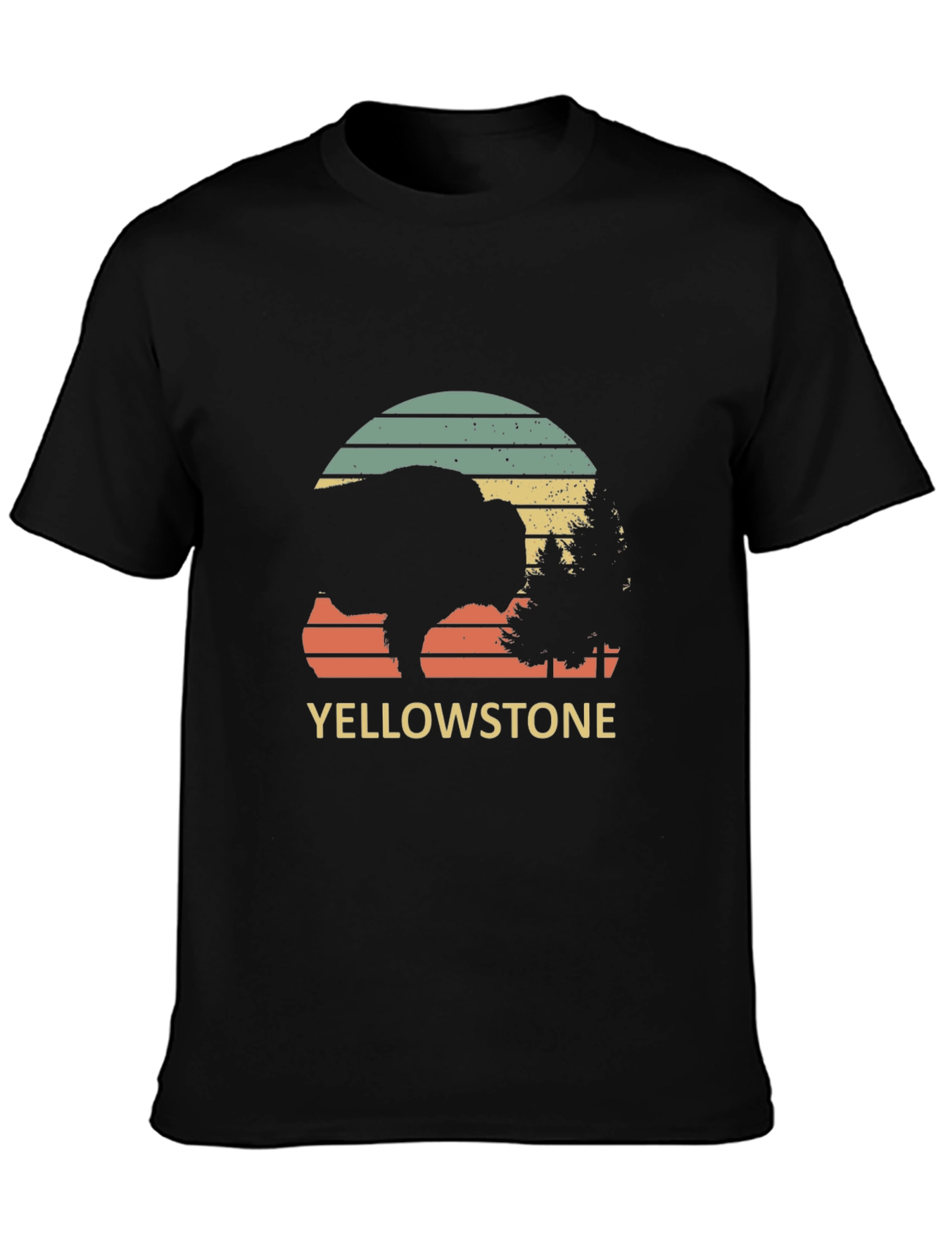 Yellowstone Bison Retro T-Shirt - National Park Tee