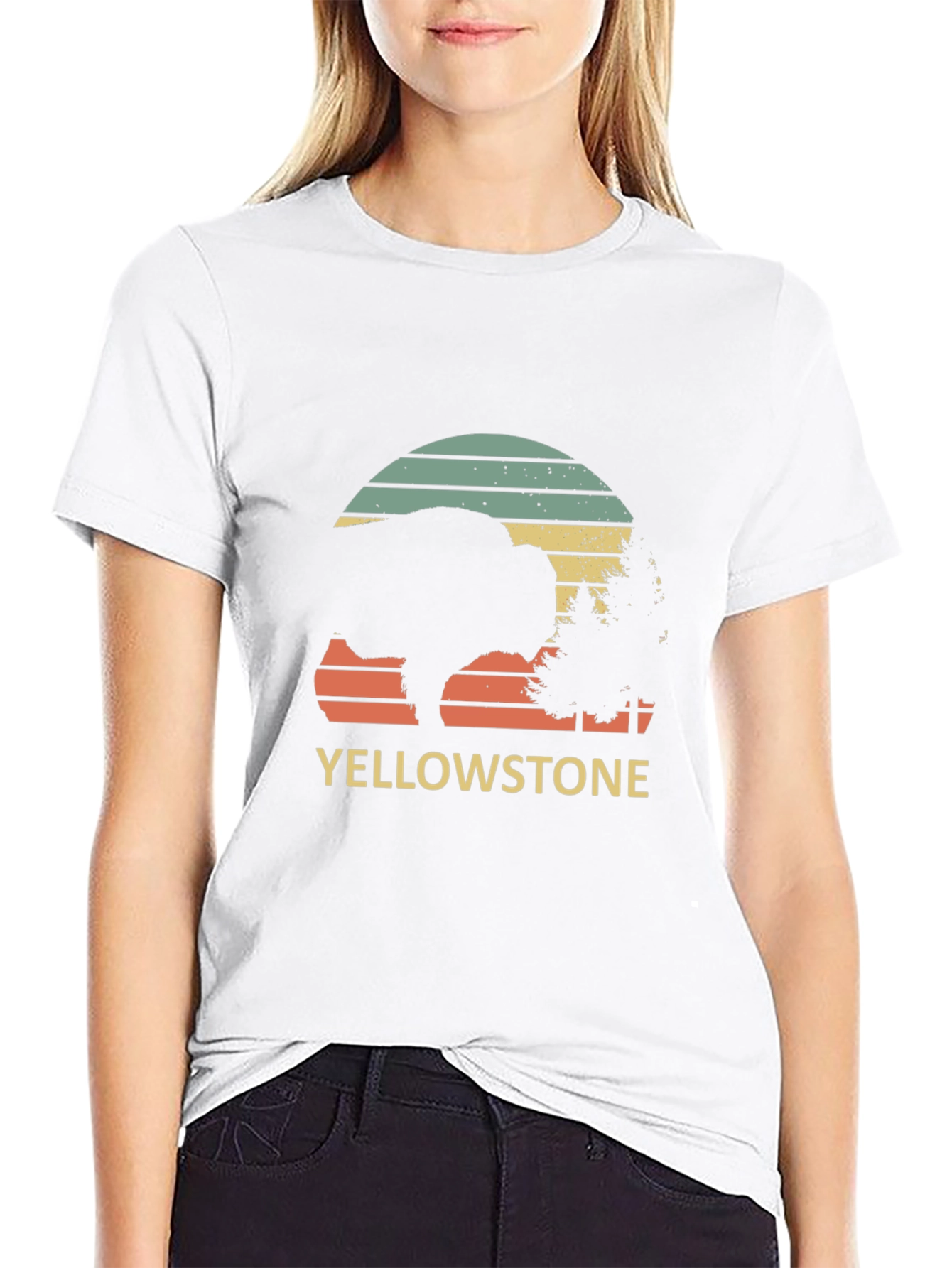 Yellowstone Bison Retro T-Shirt - National Park Tee