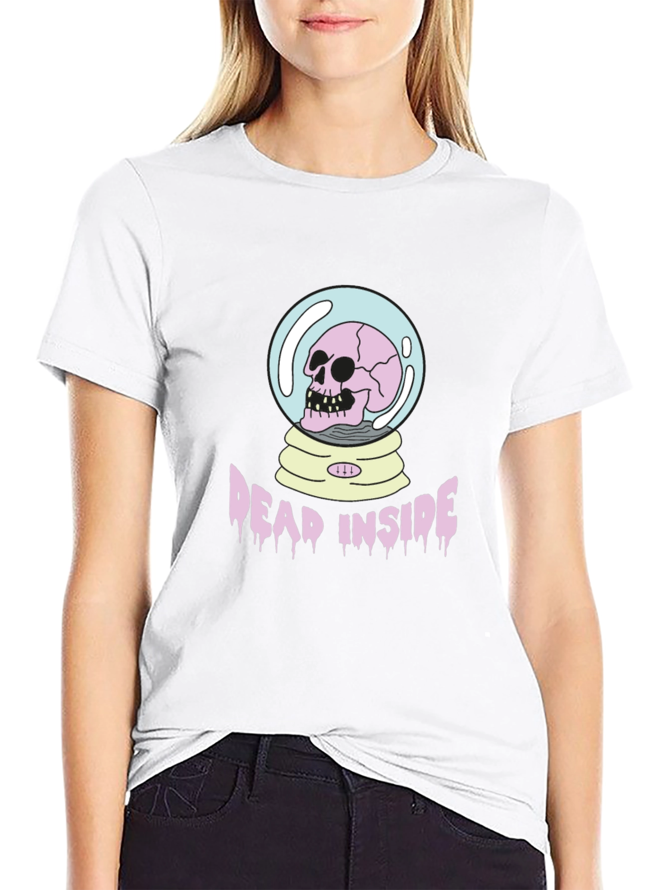 Dead Inside Skull Graphic T-Shirt - Black Cotton Tee