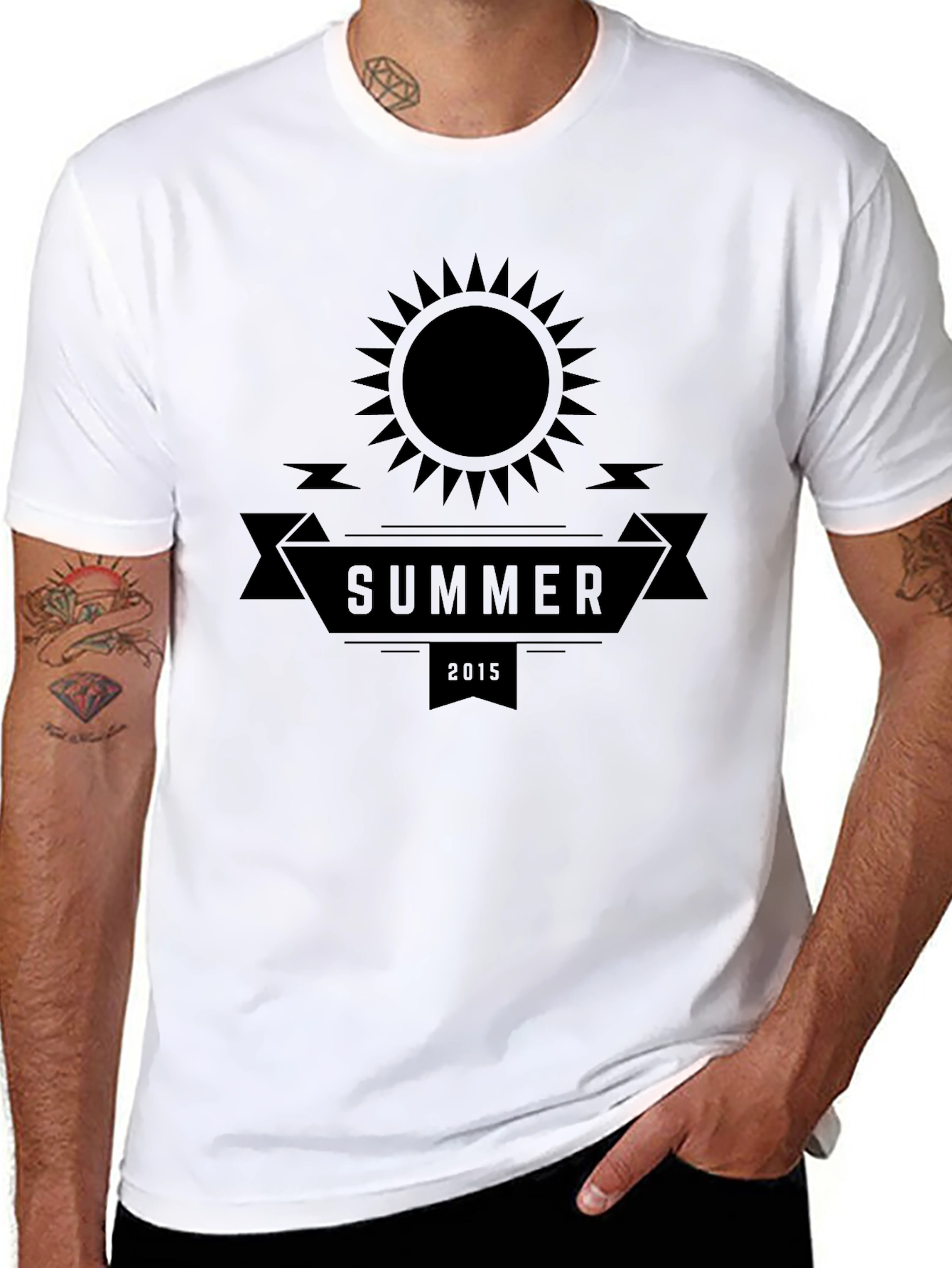 Summer 2015 Graphic Tee - Black Cotton Casual T-Shirt
