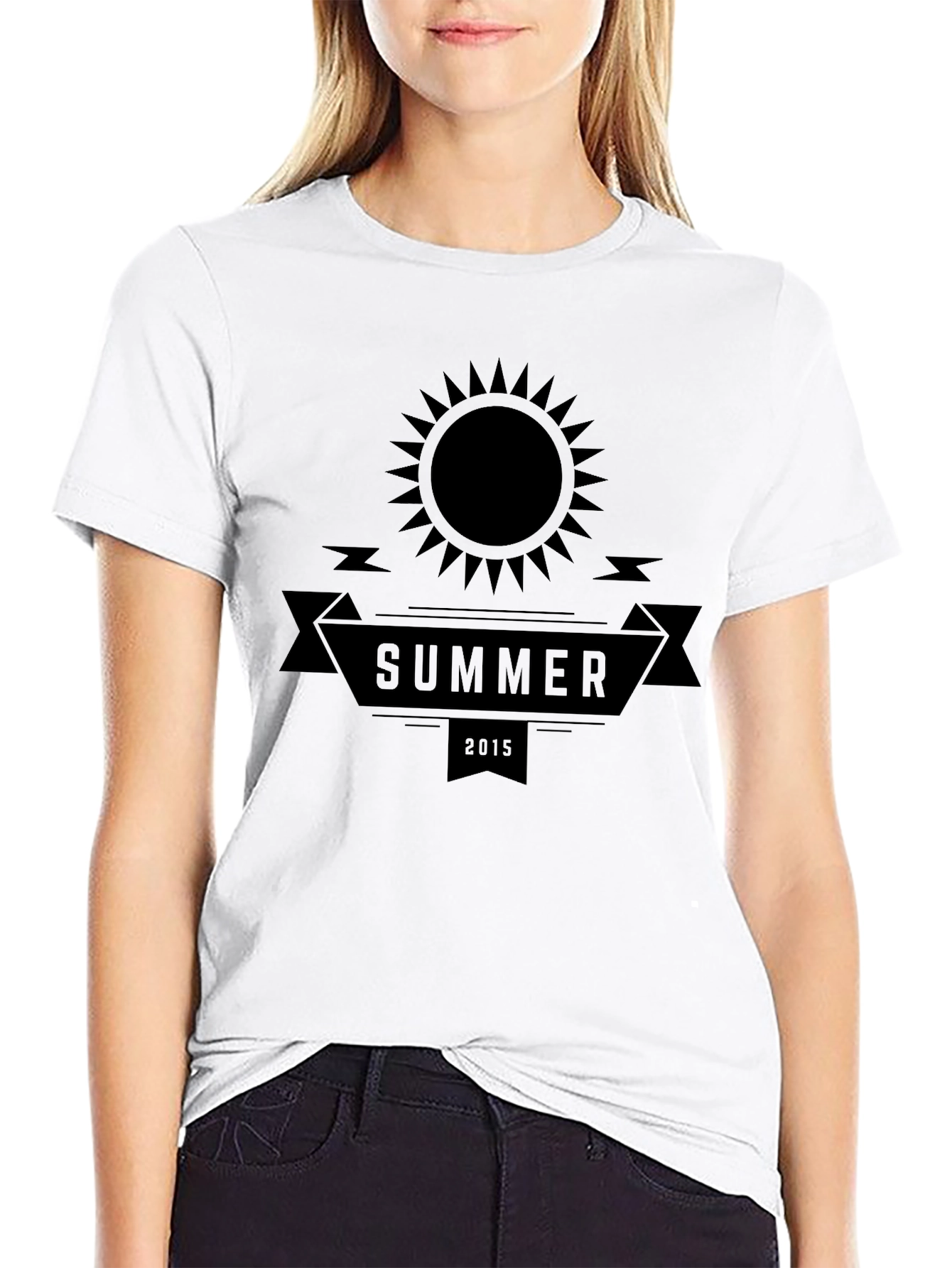 Summer 2015 Graphic Tee - Black Cotton Casual T-Shirt
