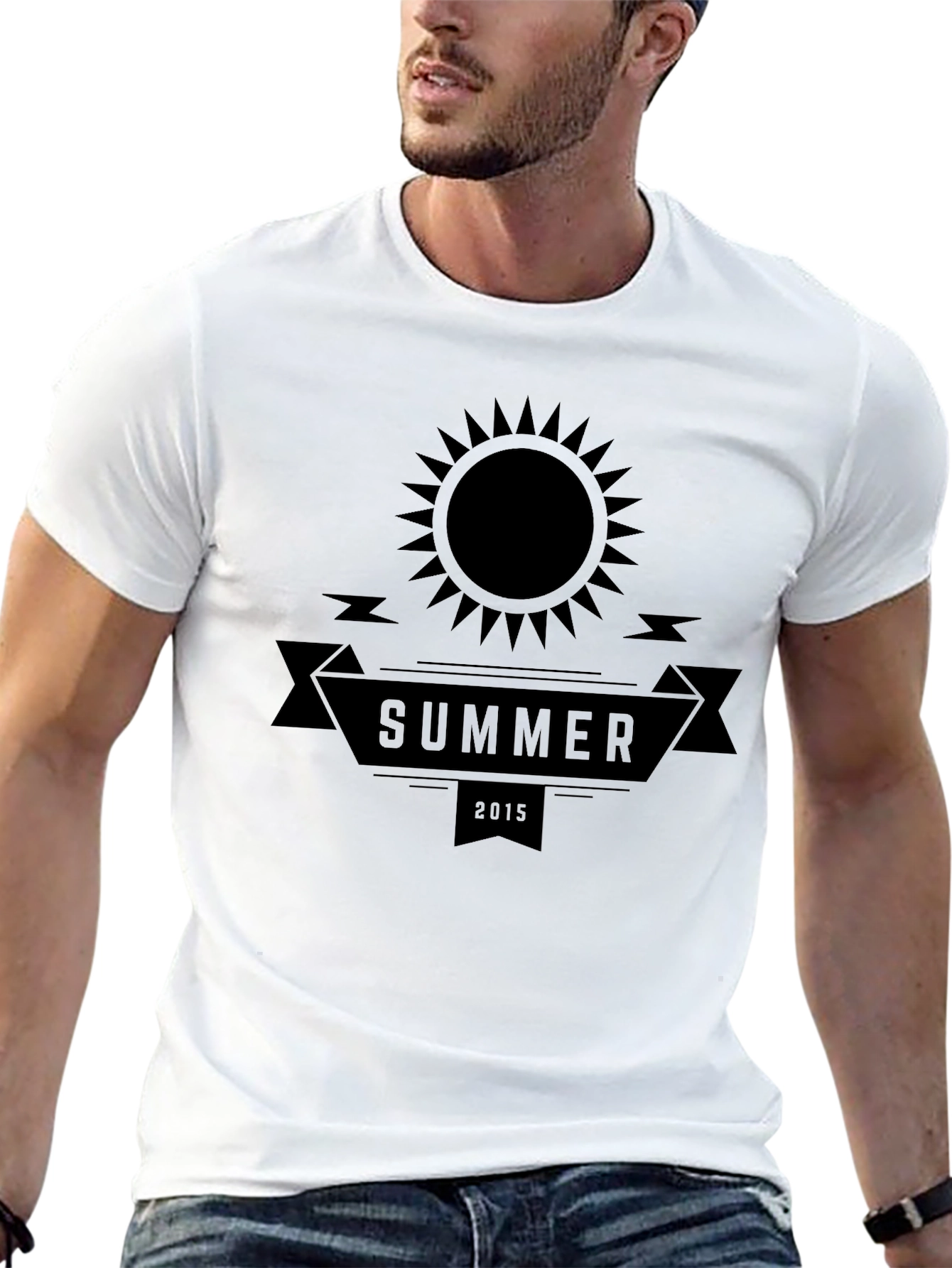 Summer 2015 Graphic Tee - Black Cotton Casual T-Shirt