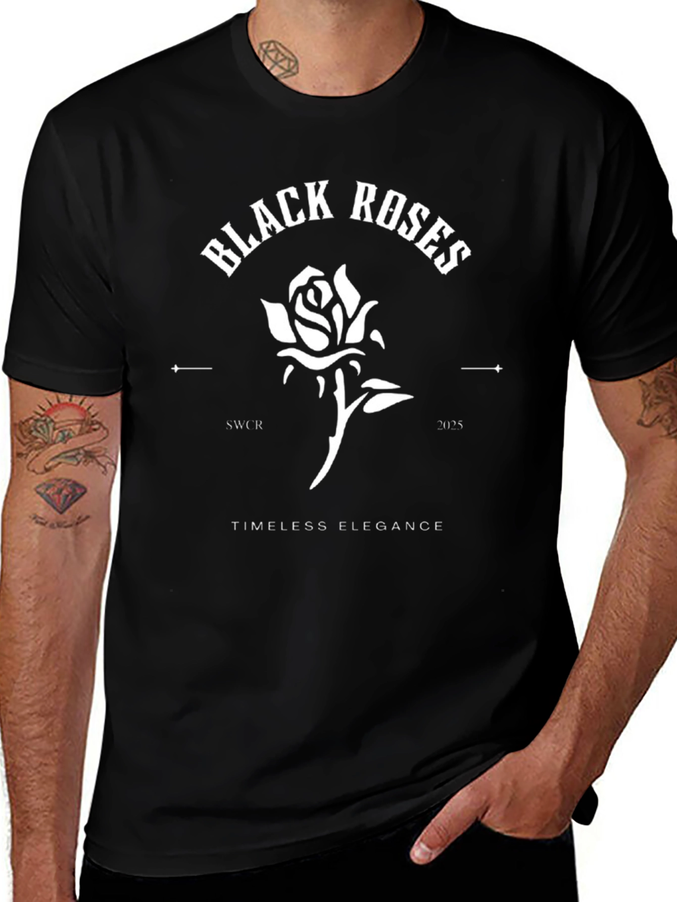 Black Roses Timeless Elegance Graphic Tee