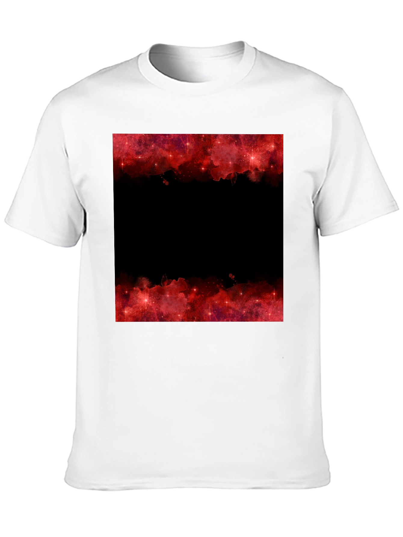 Red Galaxy Graphic Tee - Trendy Black T-Shirt