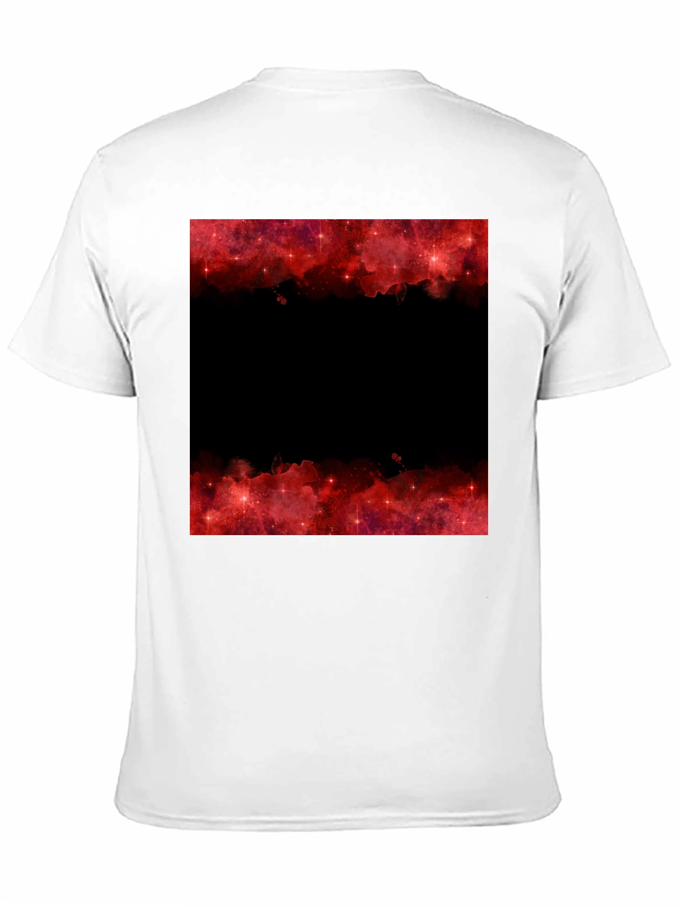 Red Galaxy Graphic Tee - Trendy Black T-Shirt