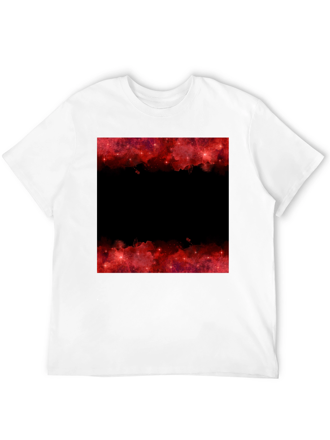 Red Galaxy Graphic Tee - Trendy Black T-Shirt