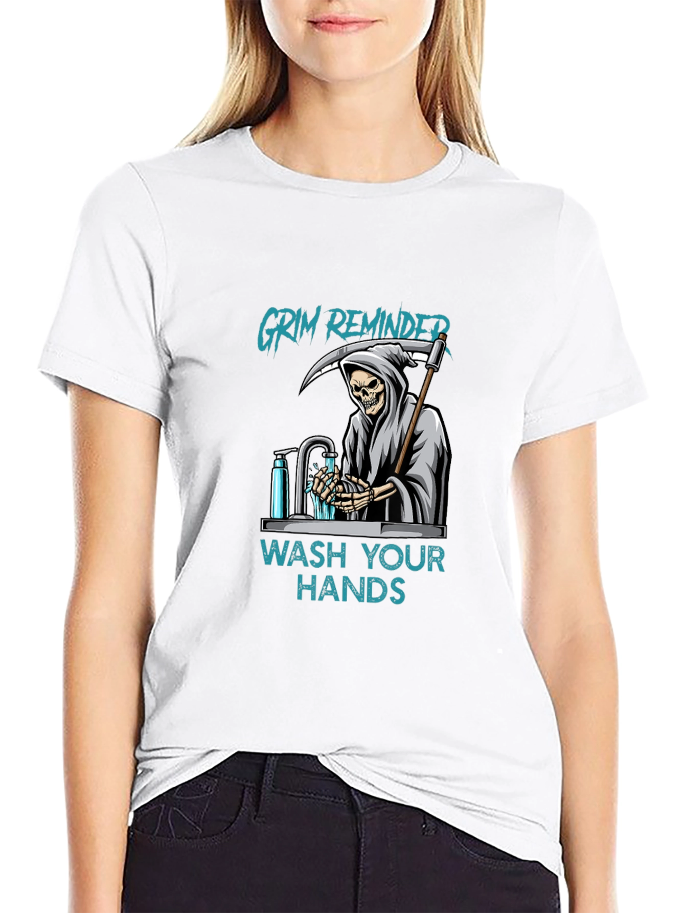 Grim Reminder Wash Your Hands Graphic Tee