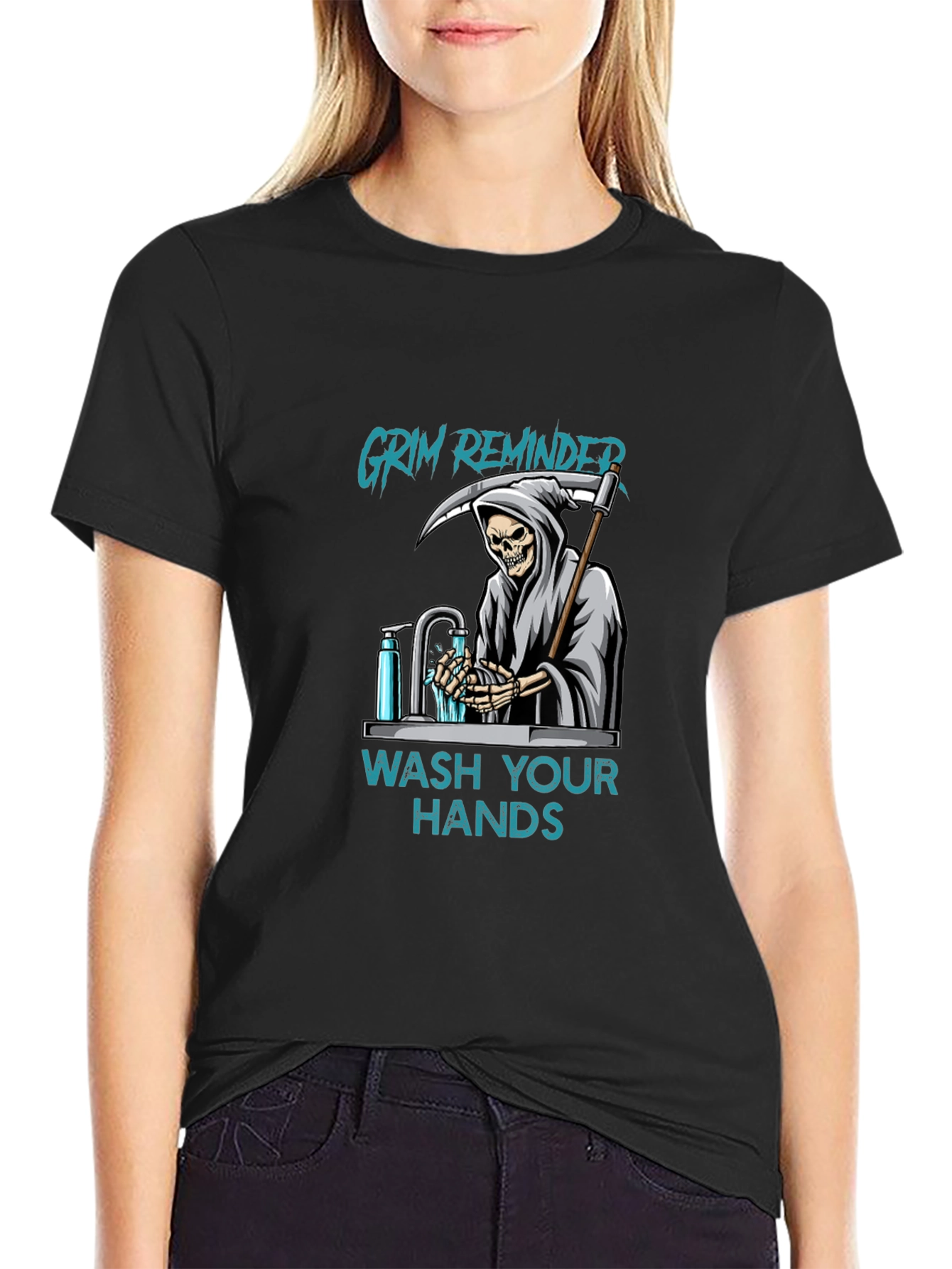 Grim Reminder Wash Your Hands Graphic Tee