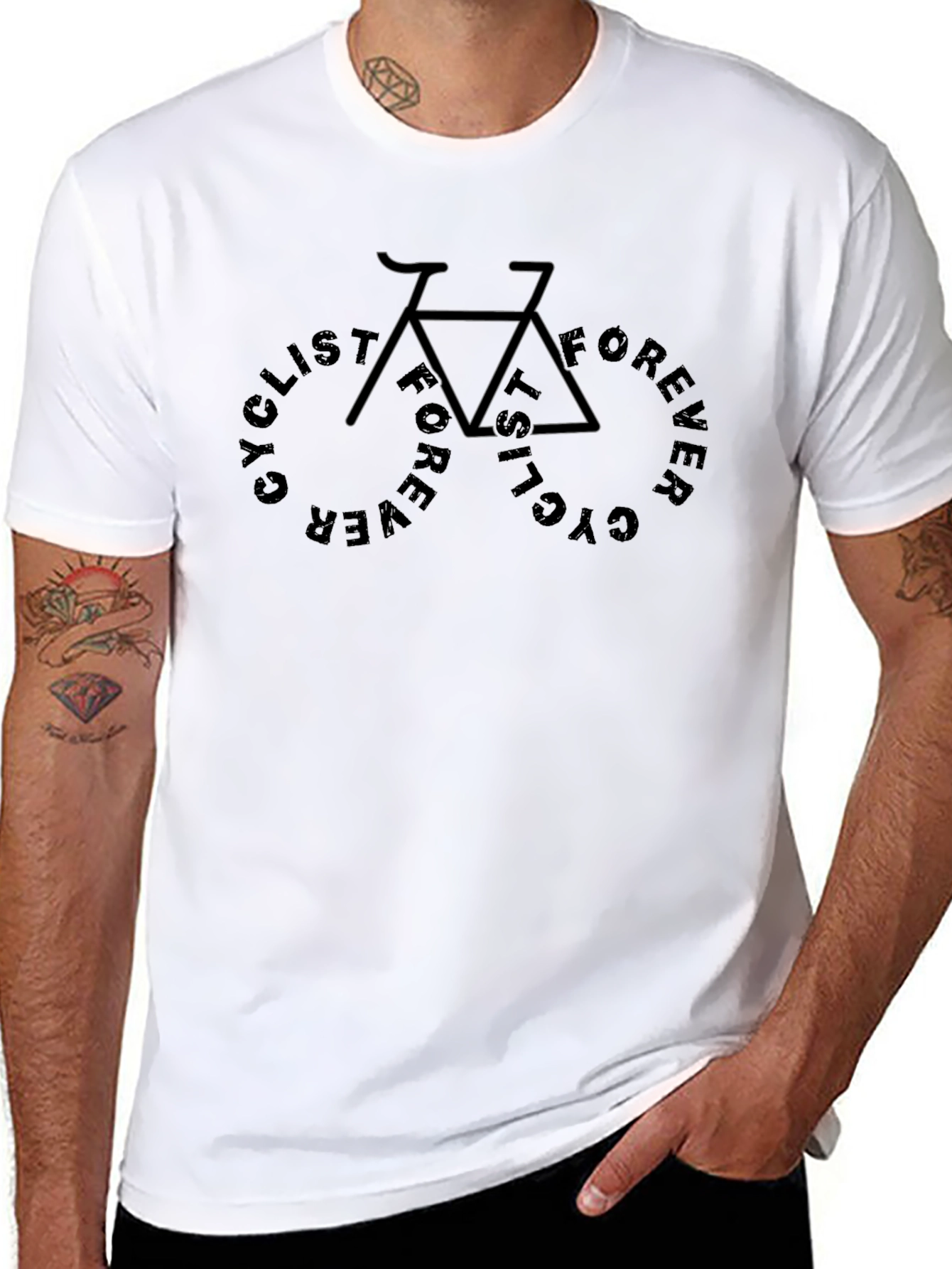 Cyclist Forever Black Graphic Tee