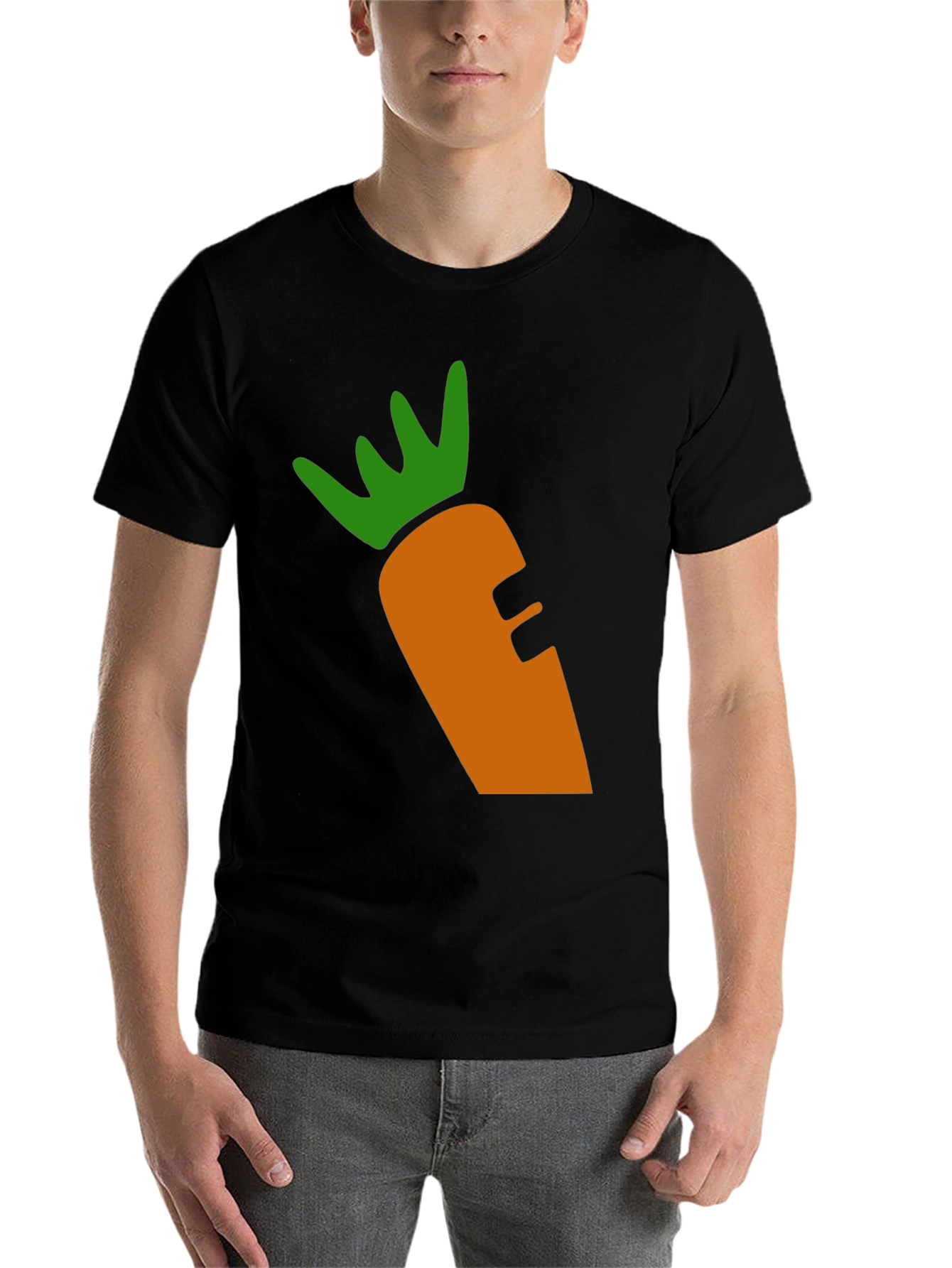 Carrot Graphic Tee - Black Cotton Blend