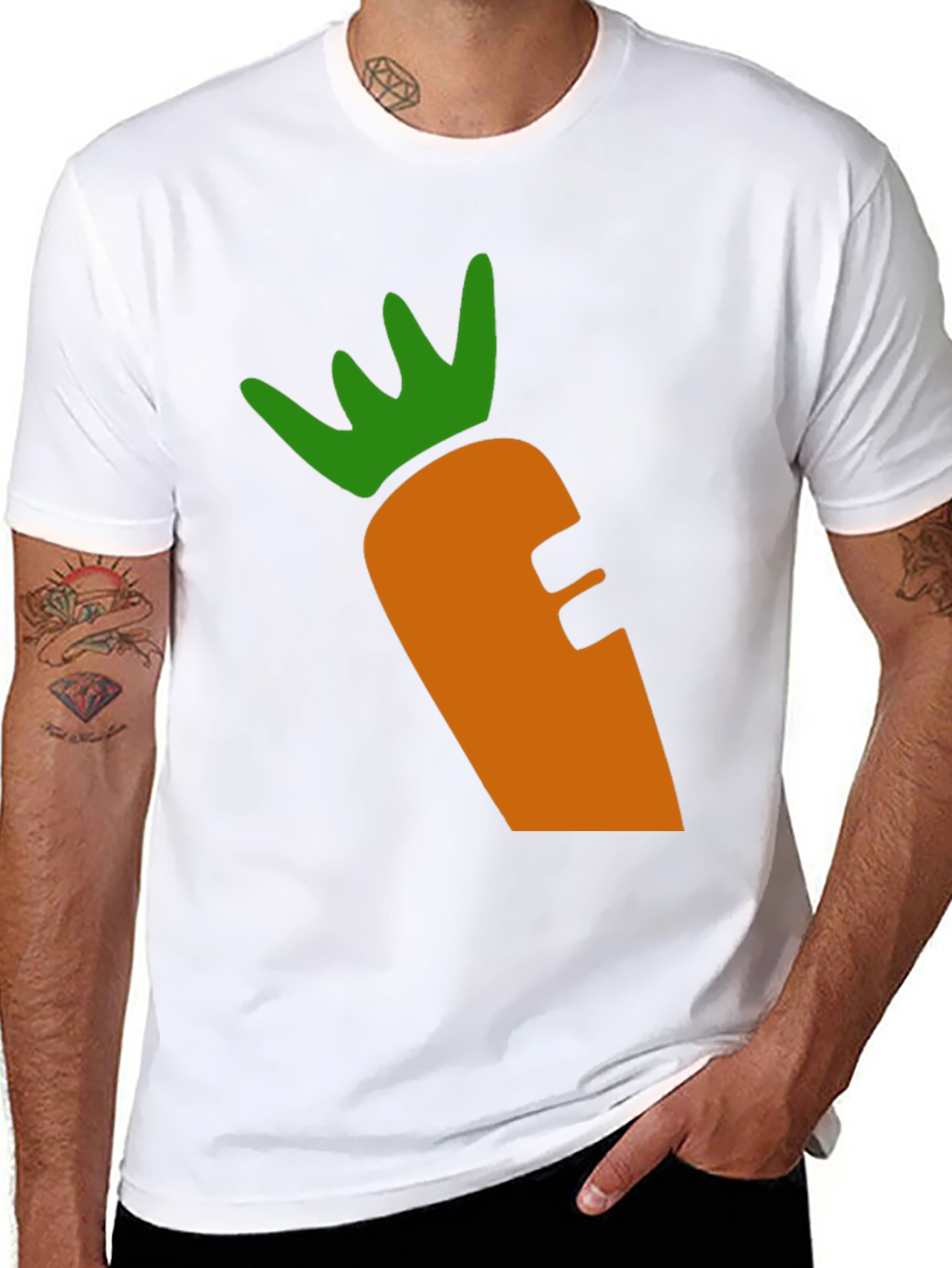 Carrot Graphic Tee - Black Cotton Blend