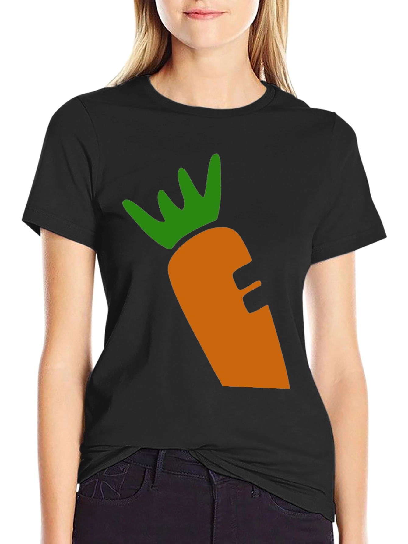 Carrot Graphic Tee - Black Cotton Blend