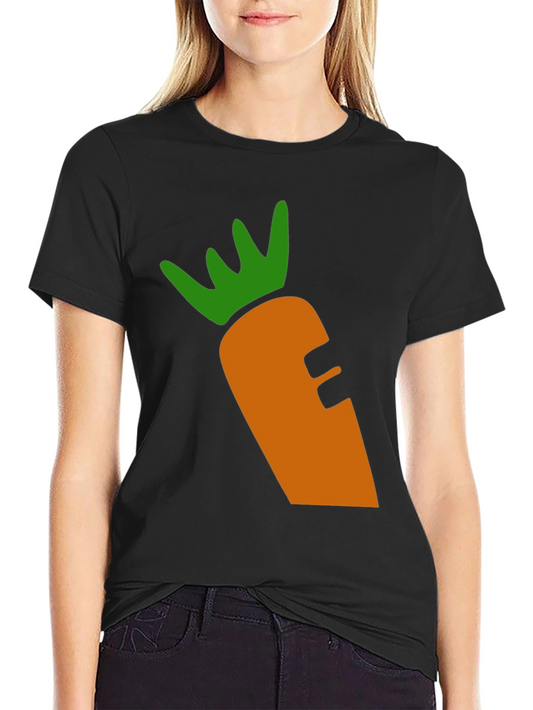 Carrot Graphic Tee - Black Cotton Blend