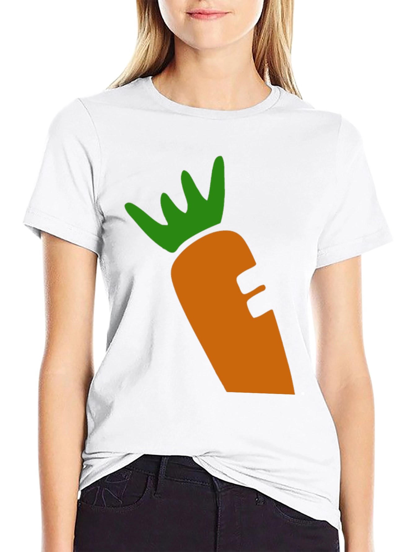 Carrot Graphic Tee - Black Cotton Blend