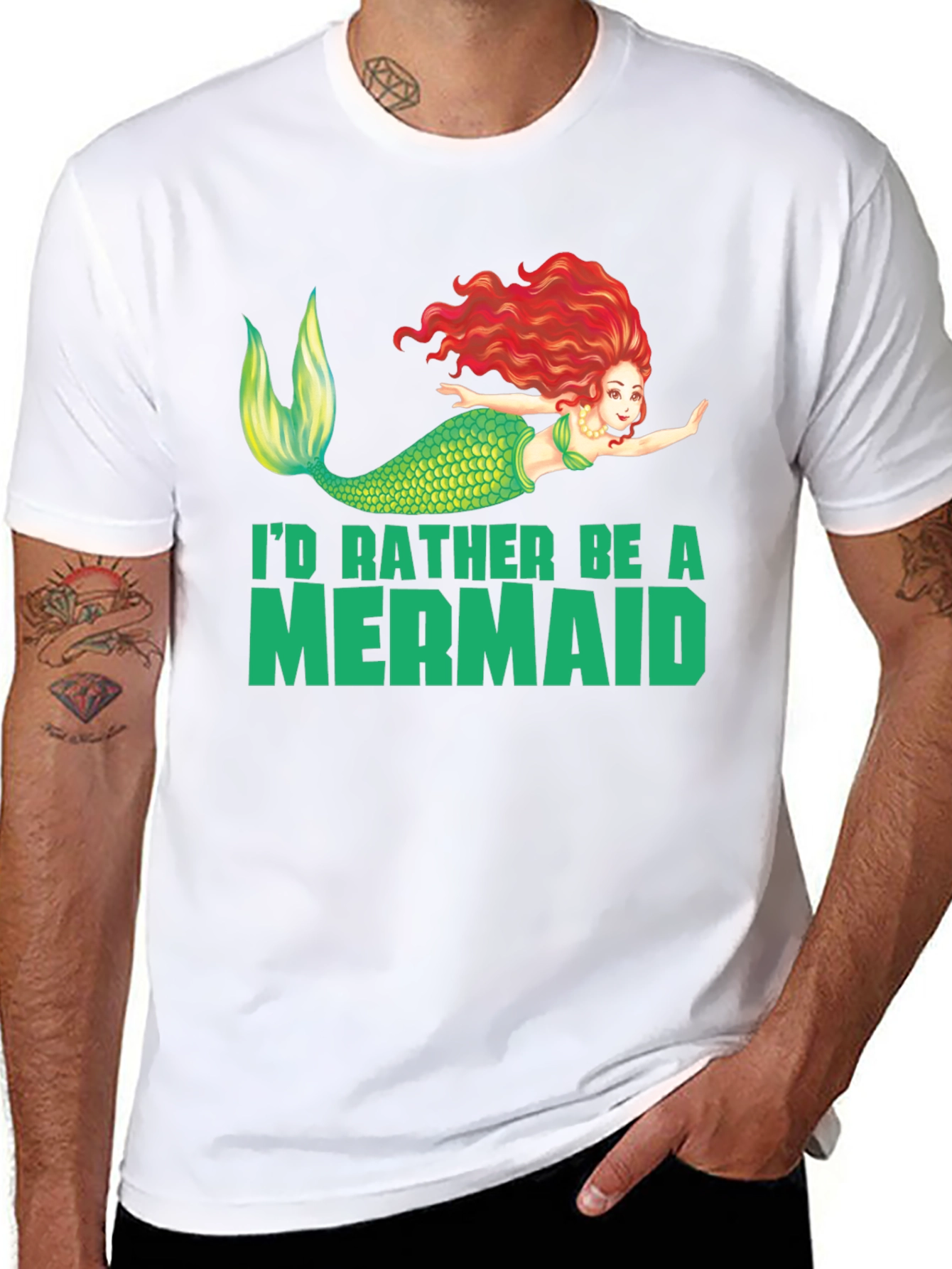 Mermaid Graphic Tee - Id Rather Be a Mermaid