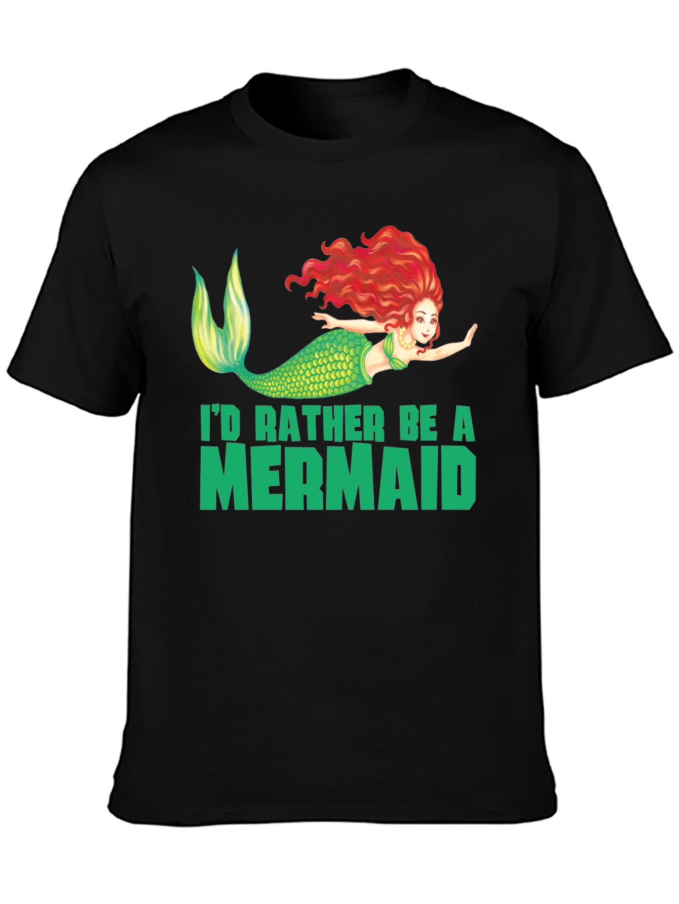 Mermaid Graphic Tee - Id Rather Be a Mermaid