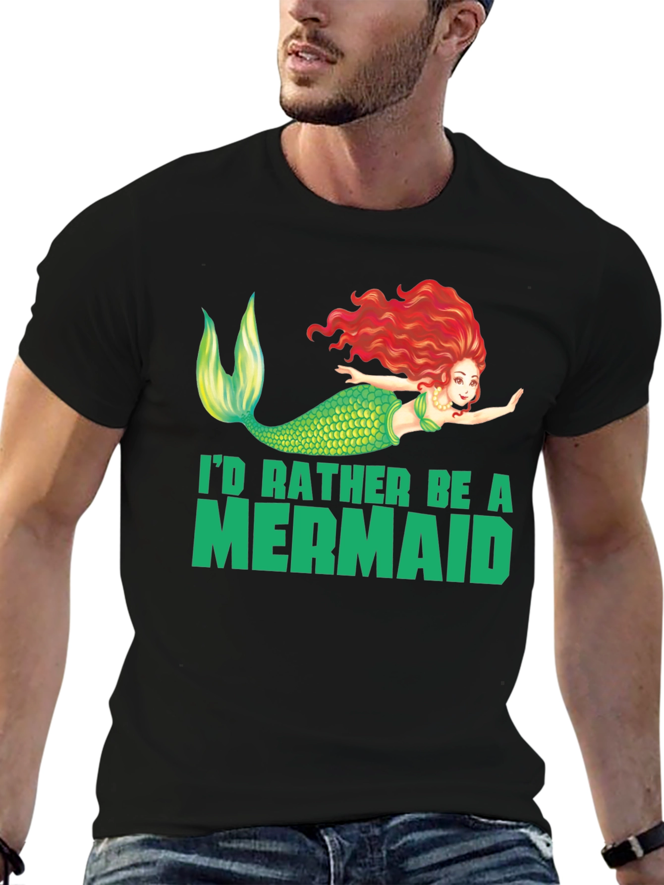Mermaid Graphic Tee - Id Rather Be a Mermaid