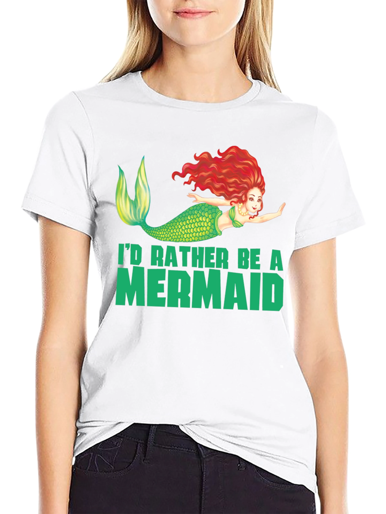 Mermaid Graphic Tee - Id Rather Be a Mermaid