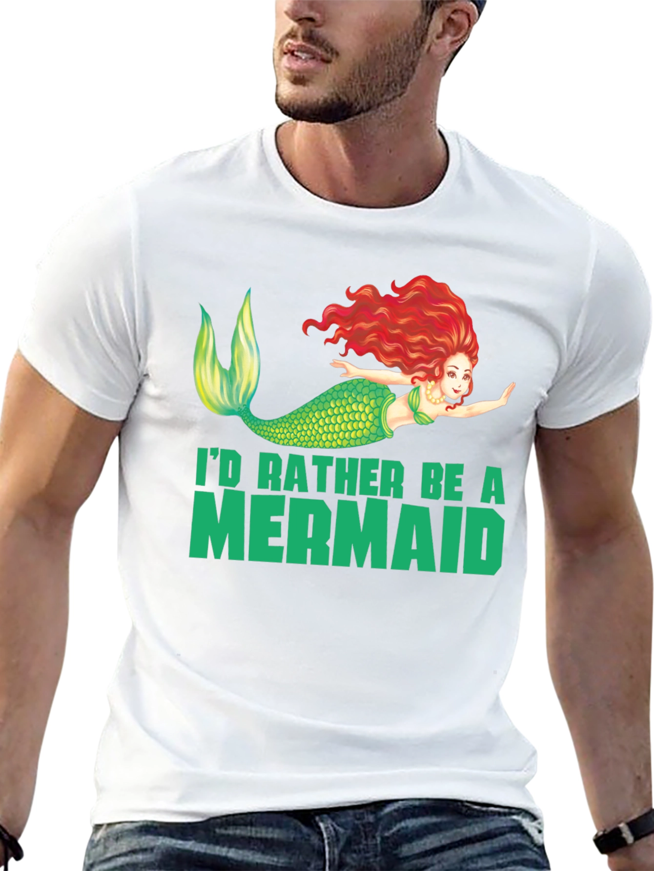 Mermaid Graphic Tee - Id Rather Be a Mermaid
