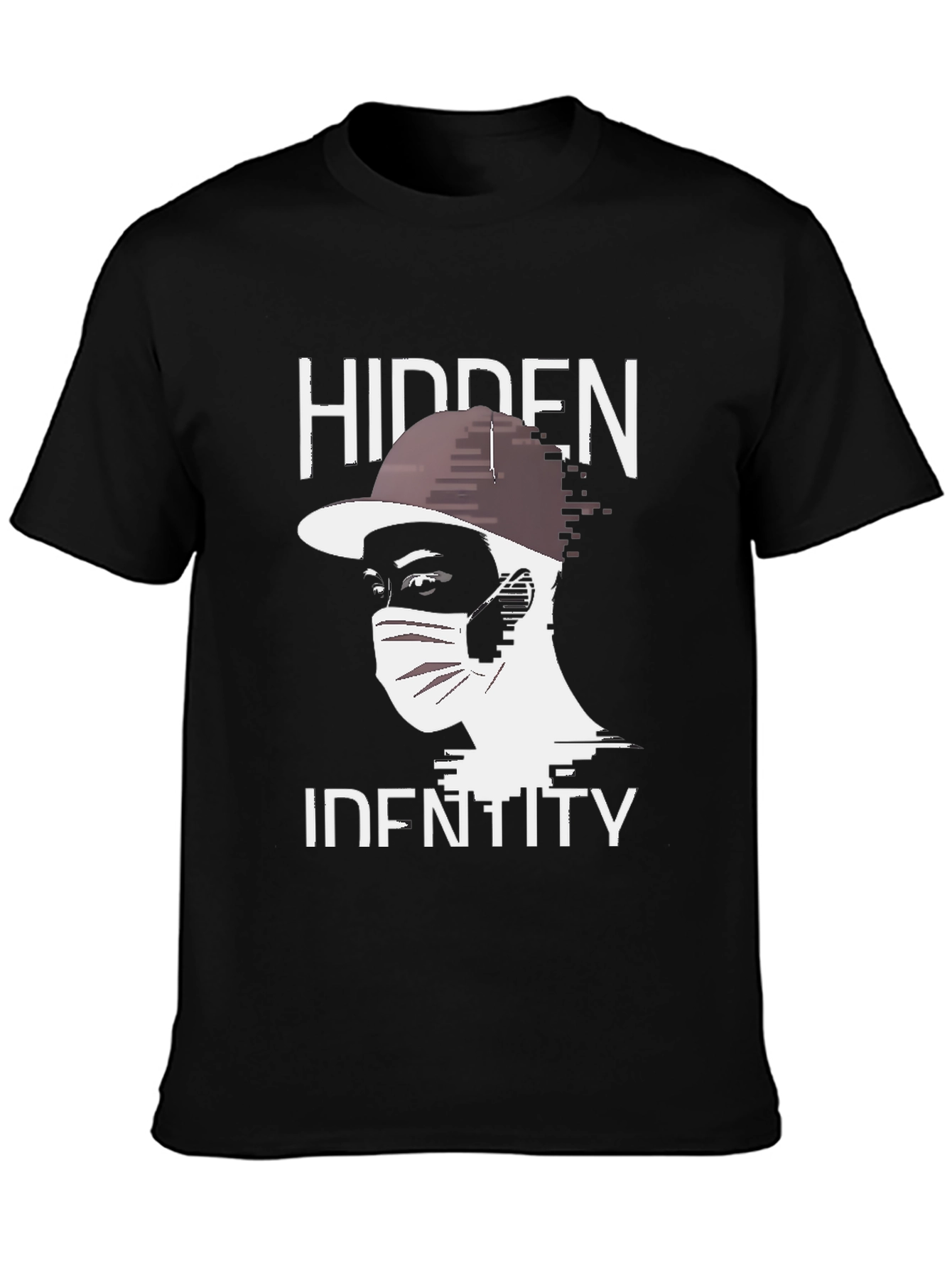 Hidden Identity Graphic Tee - Trendy Black T-Shirt