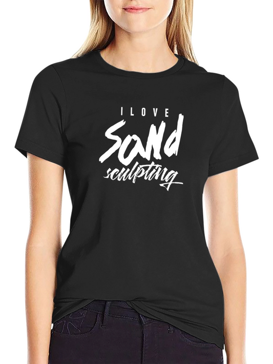 I Love Sand Sculpting Black T-Shirt