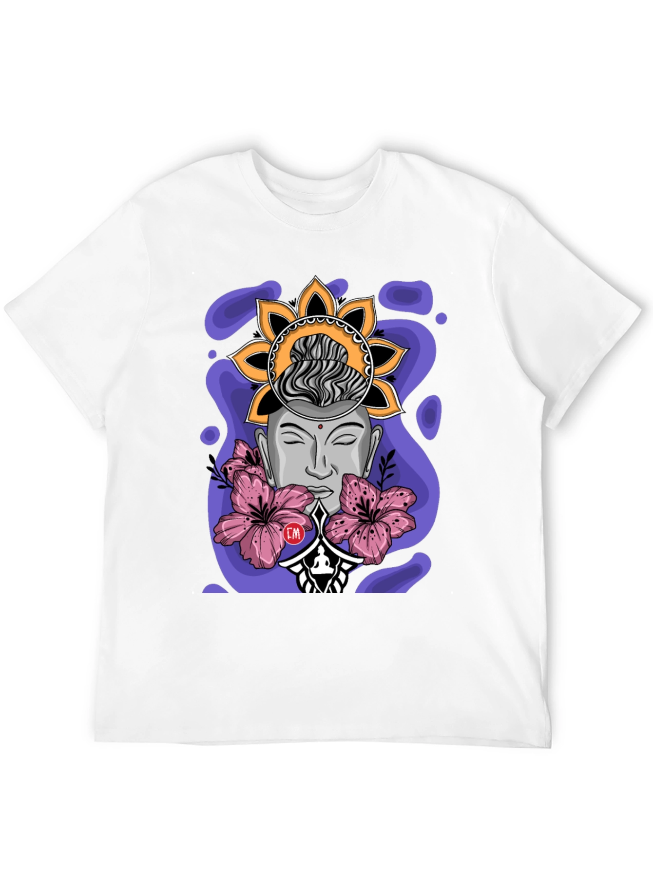 Meditative Buddha Graphic T-Shirt - Black