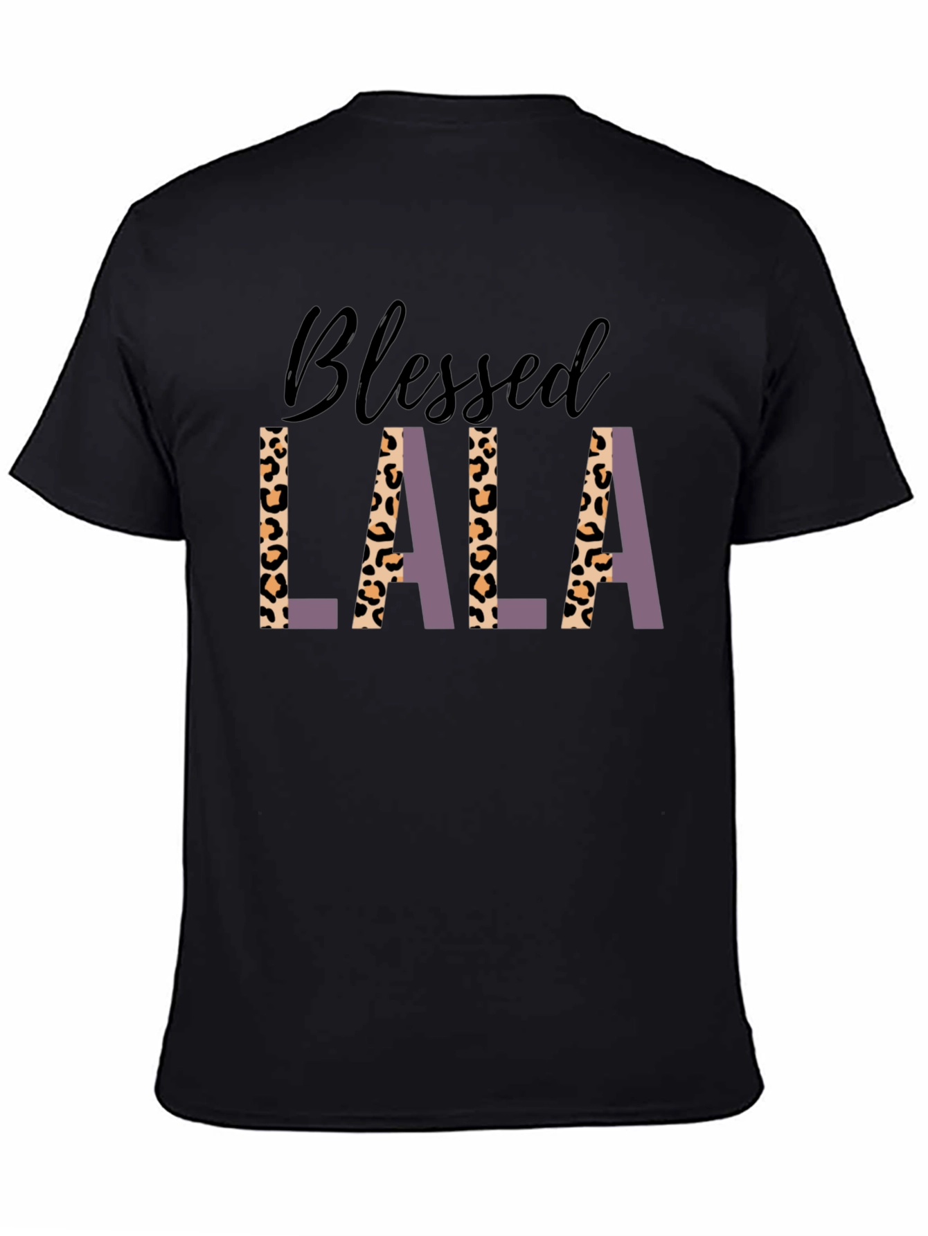 Blessed Lala Graphic Tee - Leopard Print