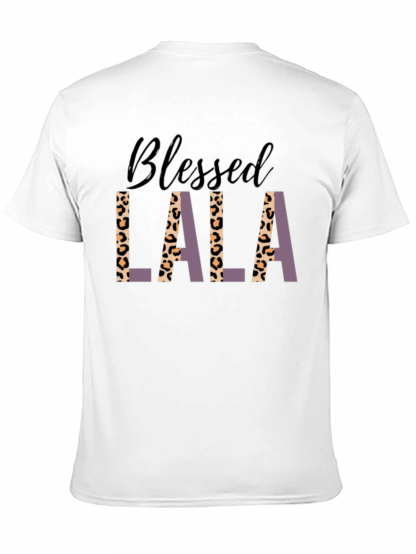 Blessed Lala Graphic Tee - Leopard Print