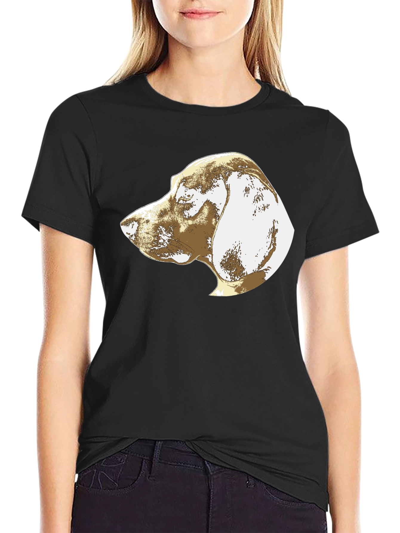 Dog Profile Graphic Tee - Mens Black T-Shirt
