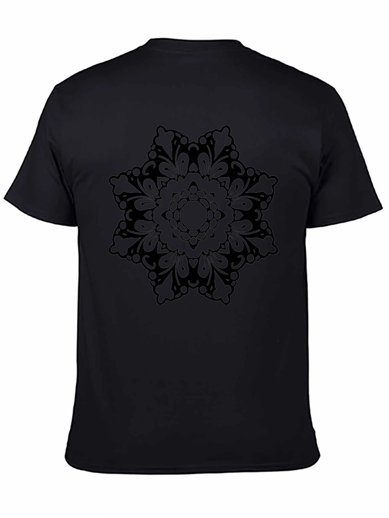 Black Mandala Graphic T-Shirt - Casual Style