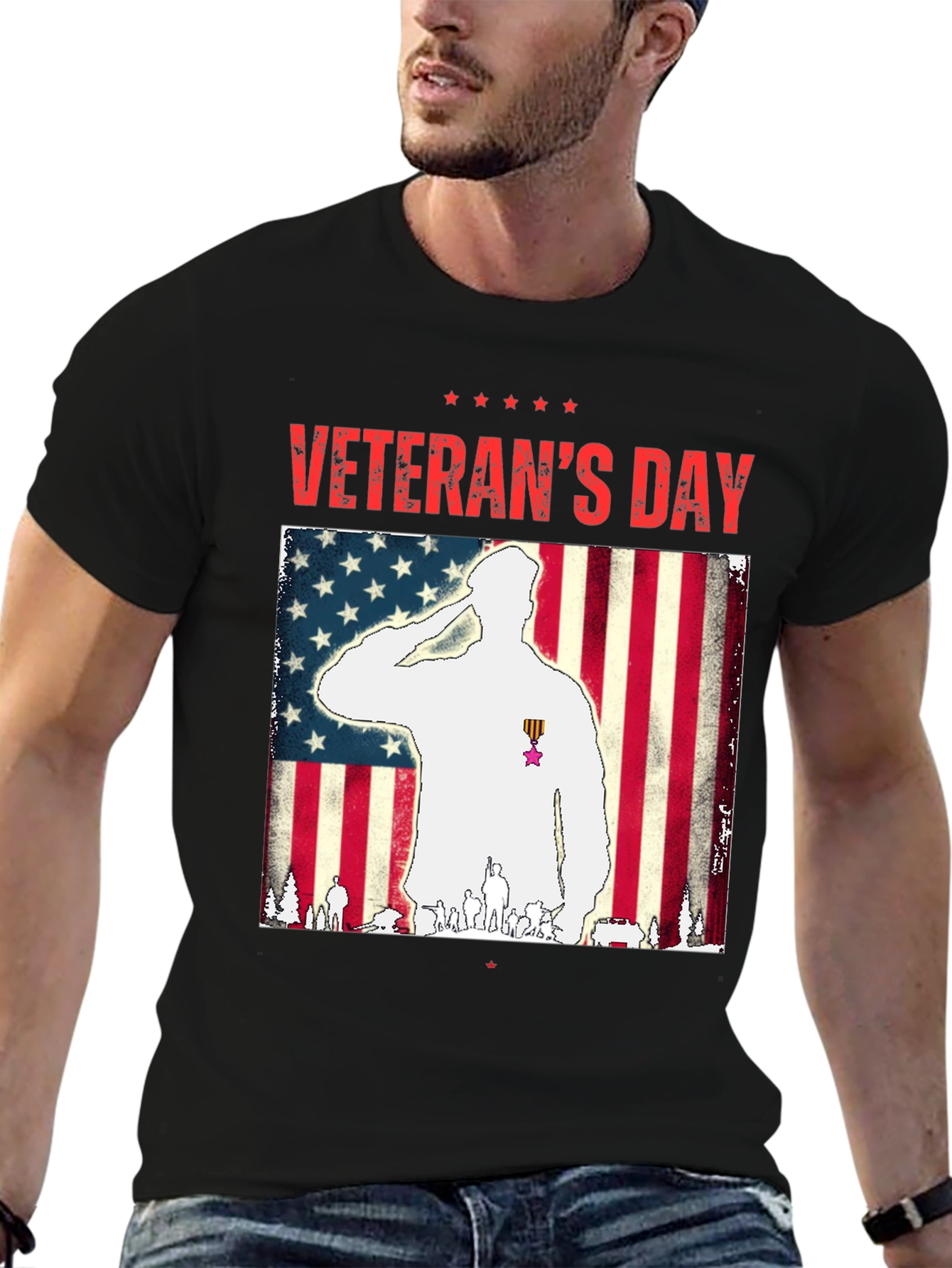 Veterans Day Salute Graphic T-Shirt