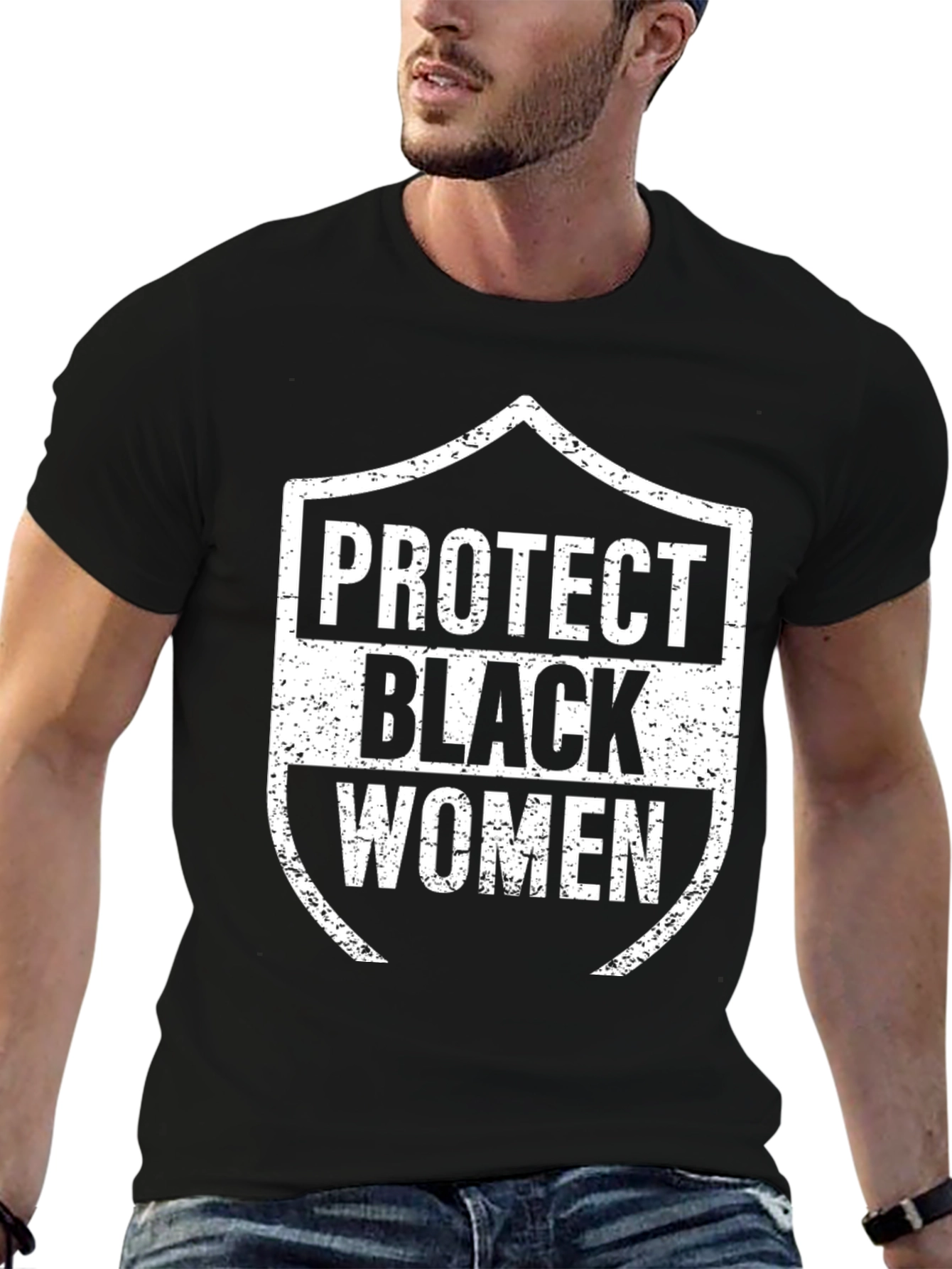 Protect Black Women Graphic Tee - Black Cotton
