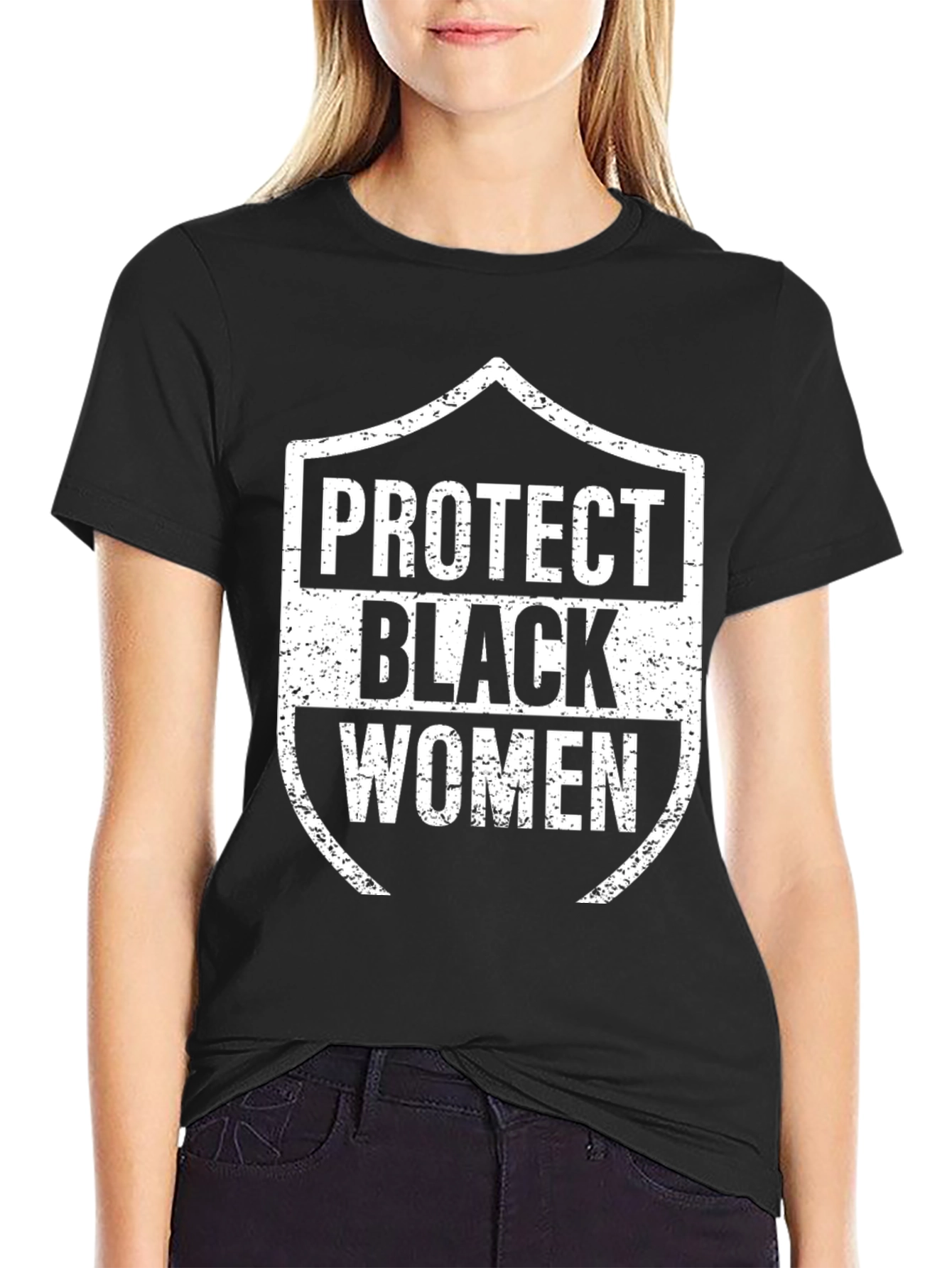 Protect Black Women Graphic Tee - Black Cotton