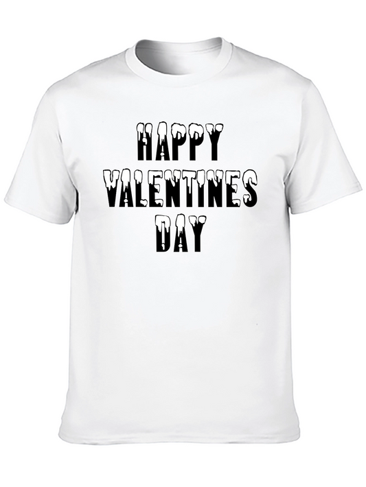 Happy Valentines Day Black T-Shirt - Mens Graphic Tee