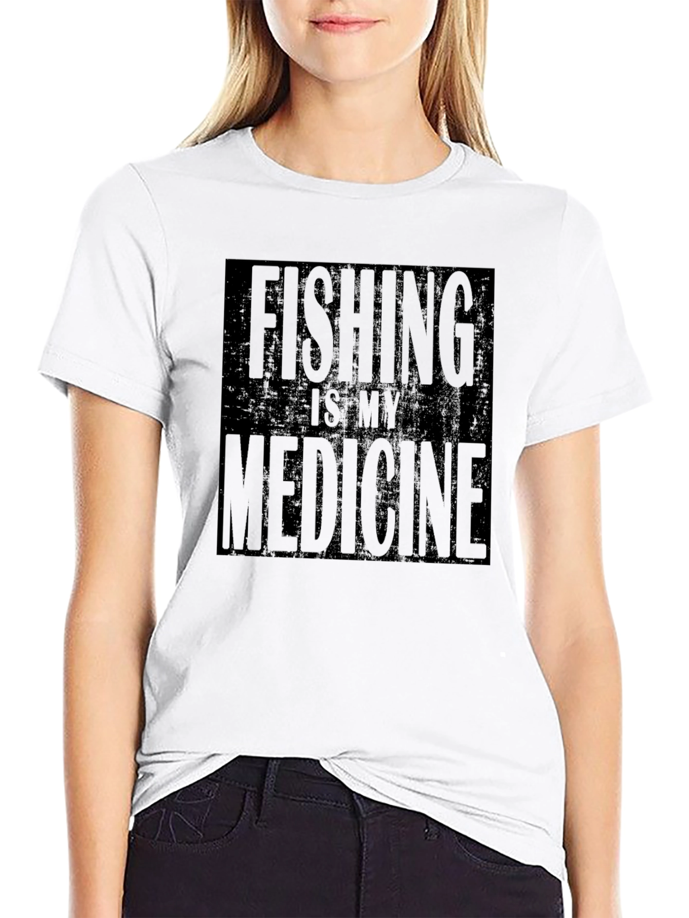 Fishing is My Medicine Black T-Shirt