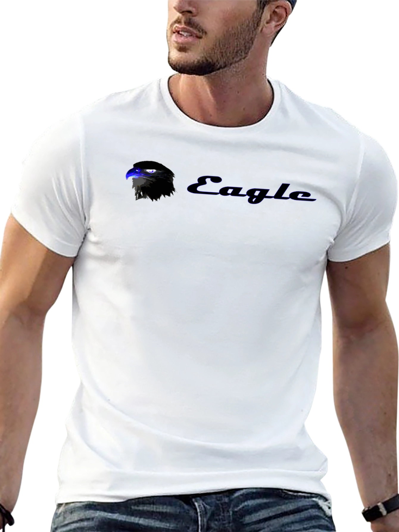 Eagle Graphic Tee - Black Cotton Blend