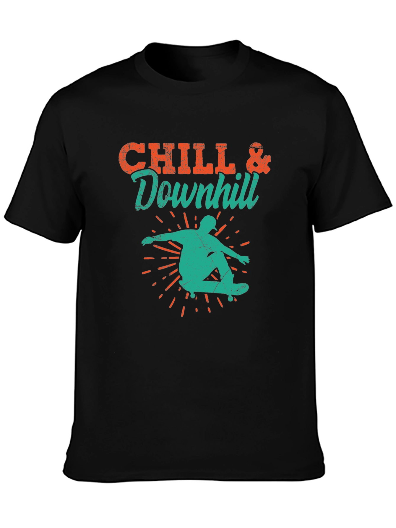 Chill & Downhill Graphic Tee - Skateboarding T-Shirt