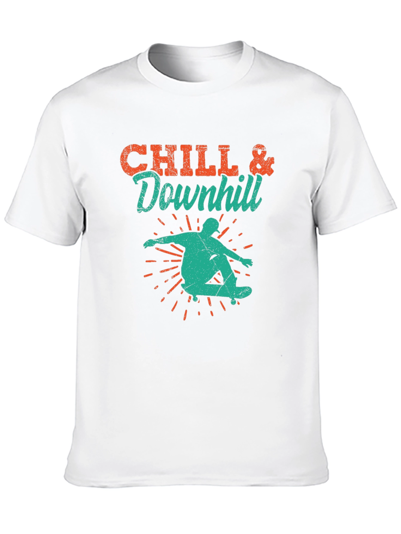 Chill & Downhill Graphic Tee - Skateboarding T-Shirt