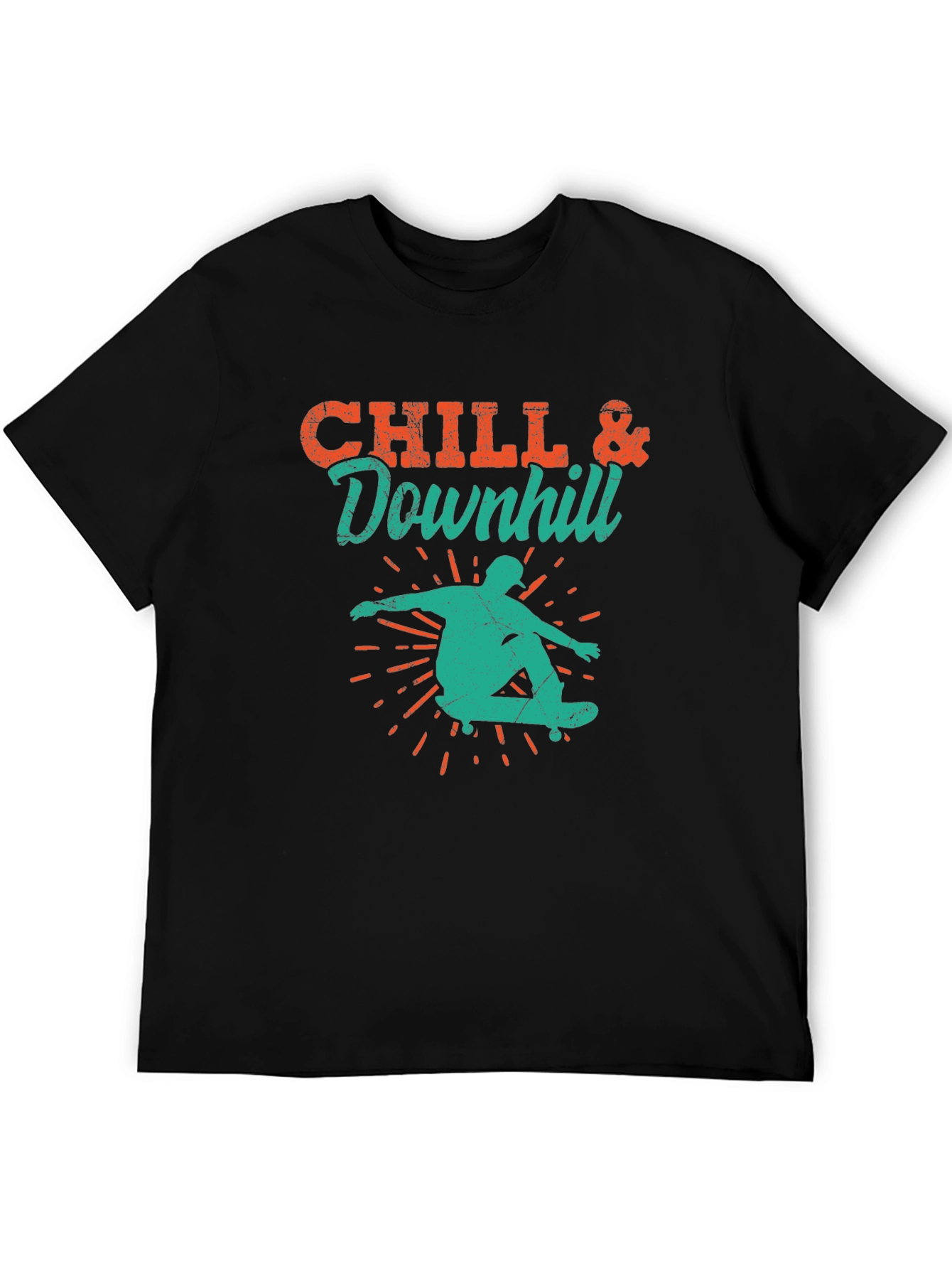 Chill & Downhill Graphic Tee - Skateboarding T-Shirt