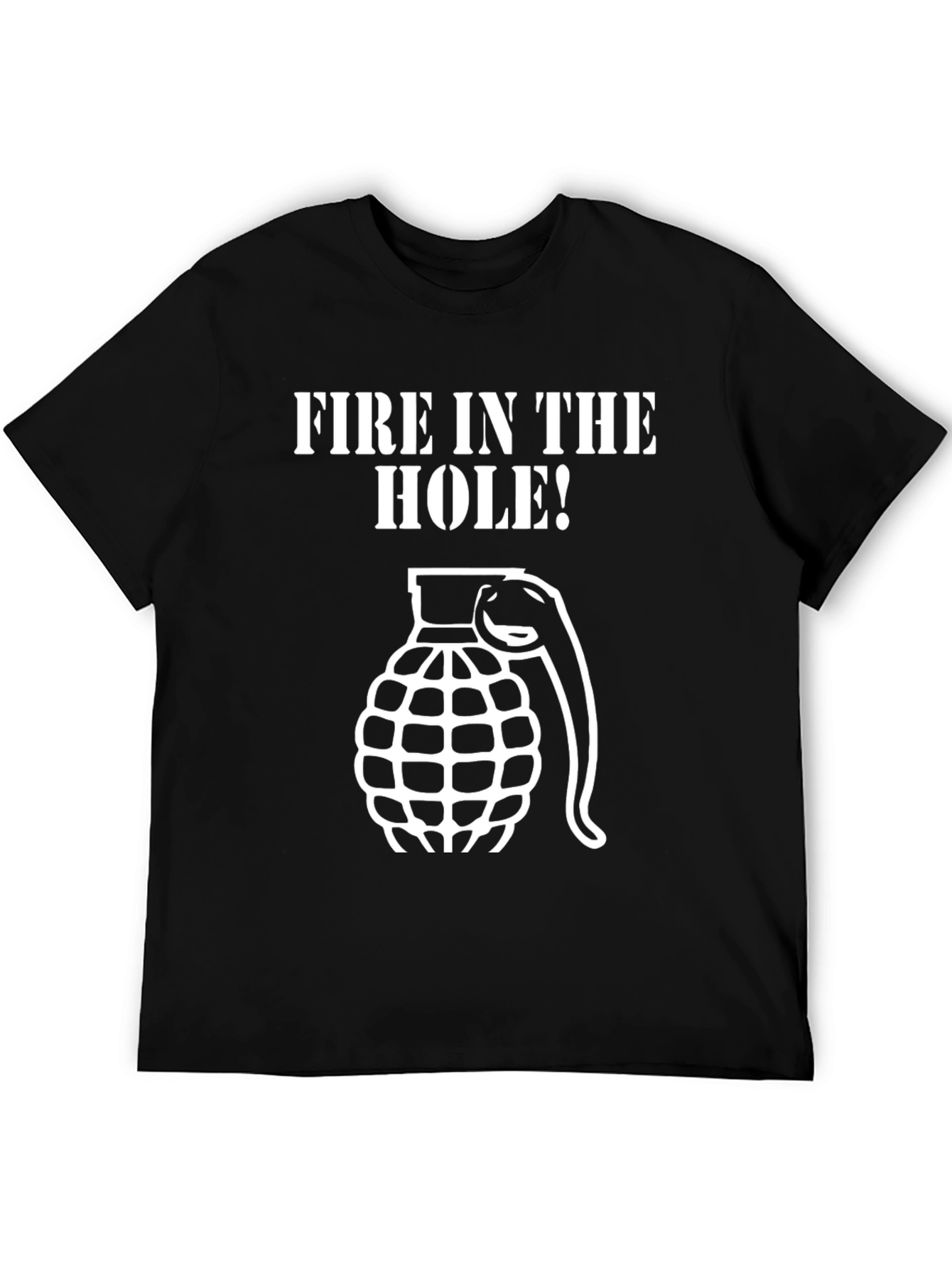 Fire in the Hole! Grenade Graphic T-Shirt - Black