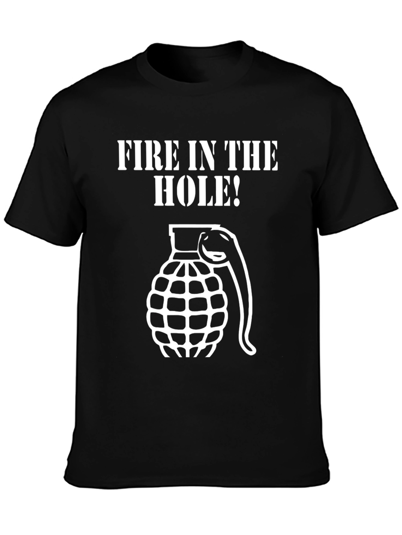 Fire in the Hole! Grenade Graphic T-Shirt - Black