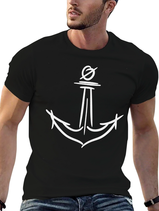 Anchor Graphic Print Mens T-Shirt