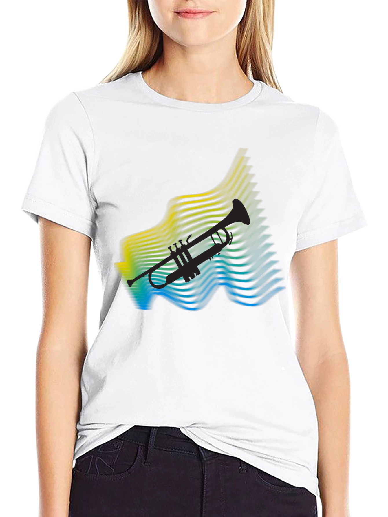 Abstract Trumpet Graphic T-Shirt