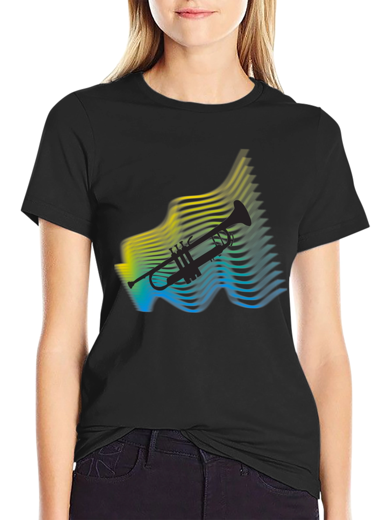 Abstract Trumpet Graphic T-Shirt
