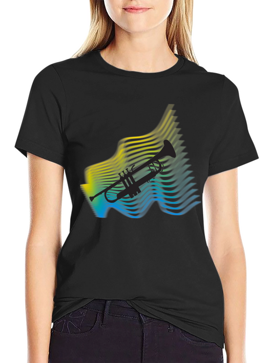 Abstract Trumpet Graphic T-Shirt