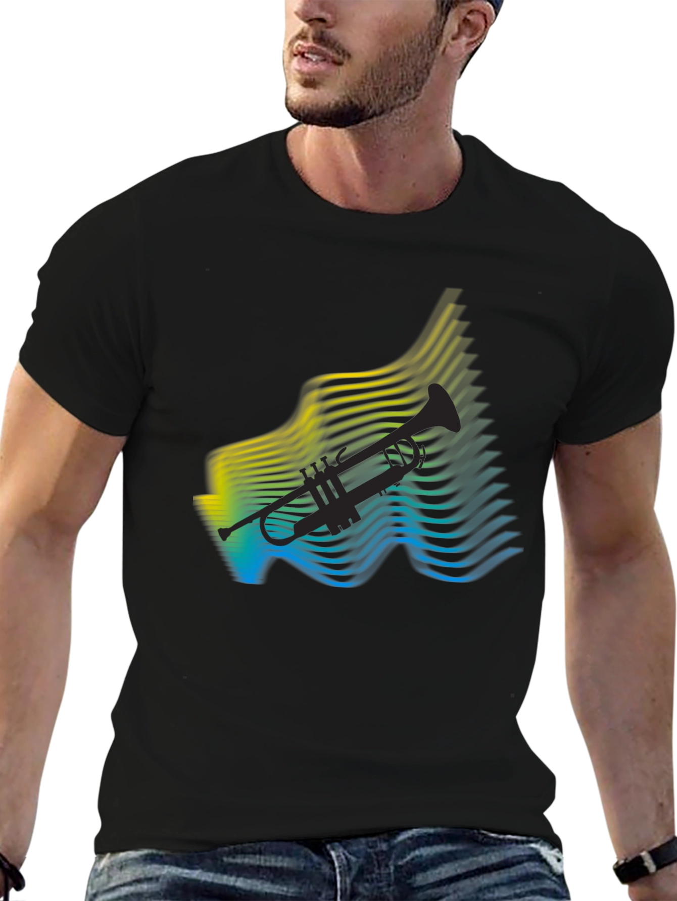 Abstract Trumpet Graphic T-Shirt