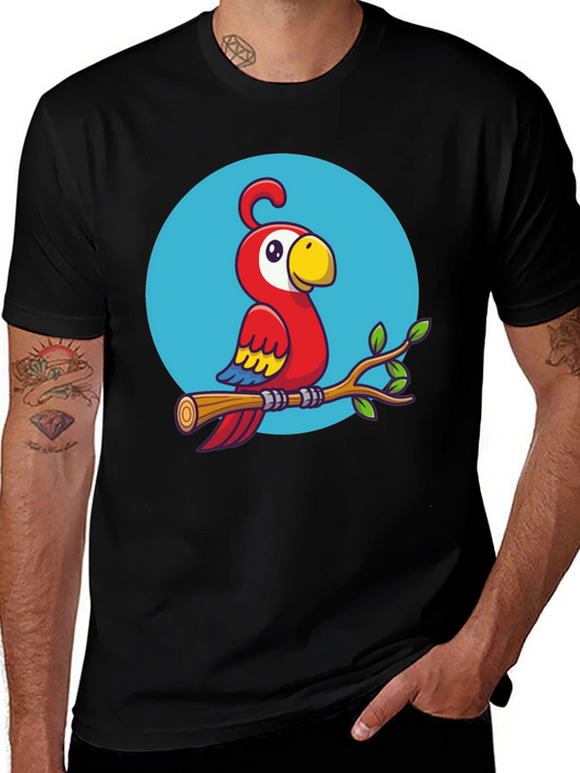 Cartoon Parrot T-Shirt - Quirky Graphic Tee