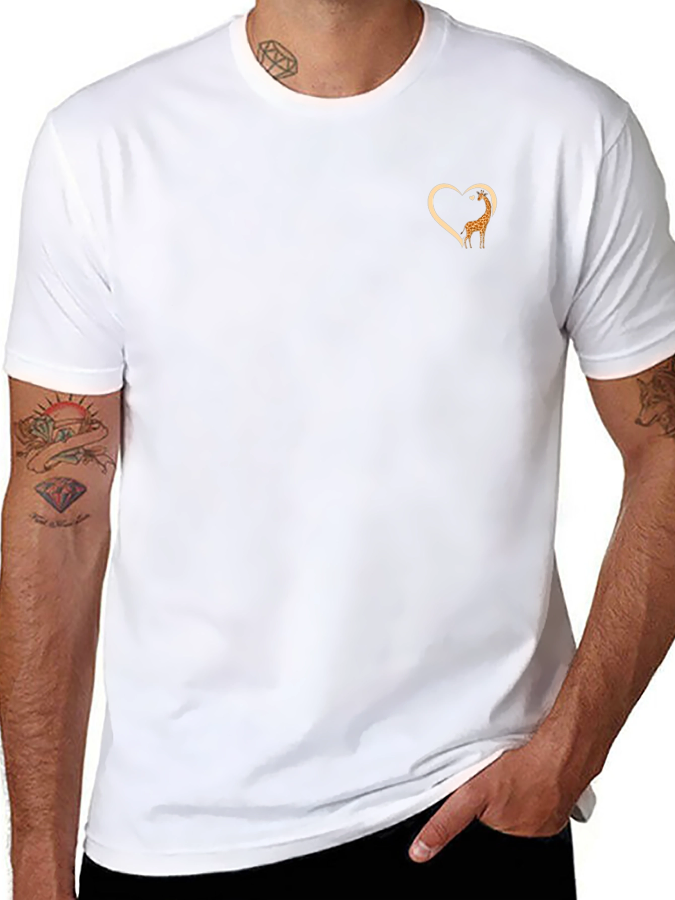 Giraffe Heart T-Shirt - Trendy Animal Lover Tee