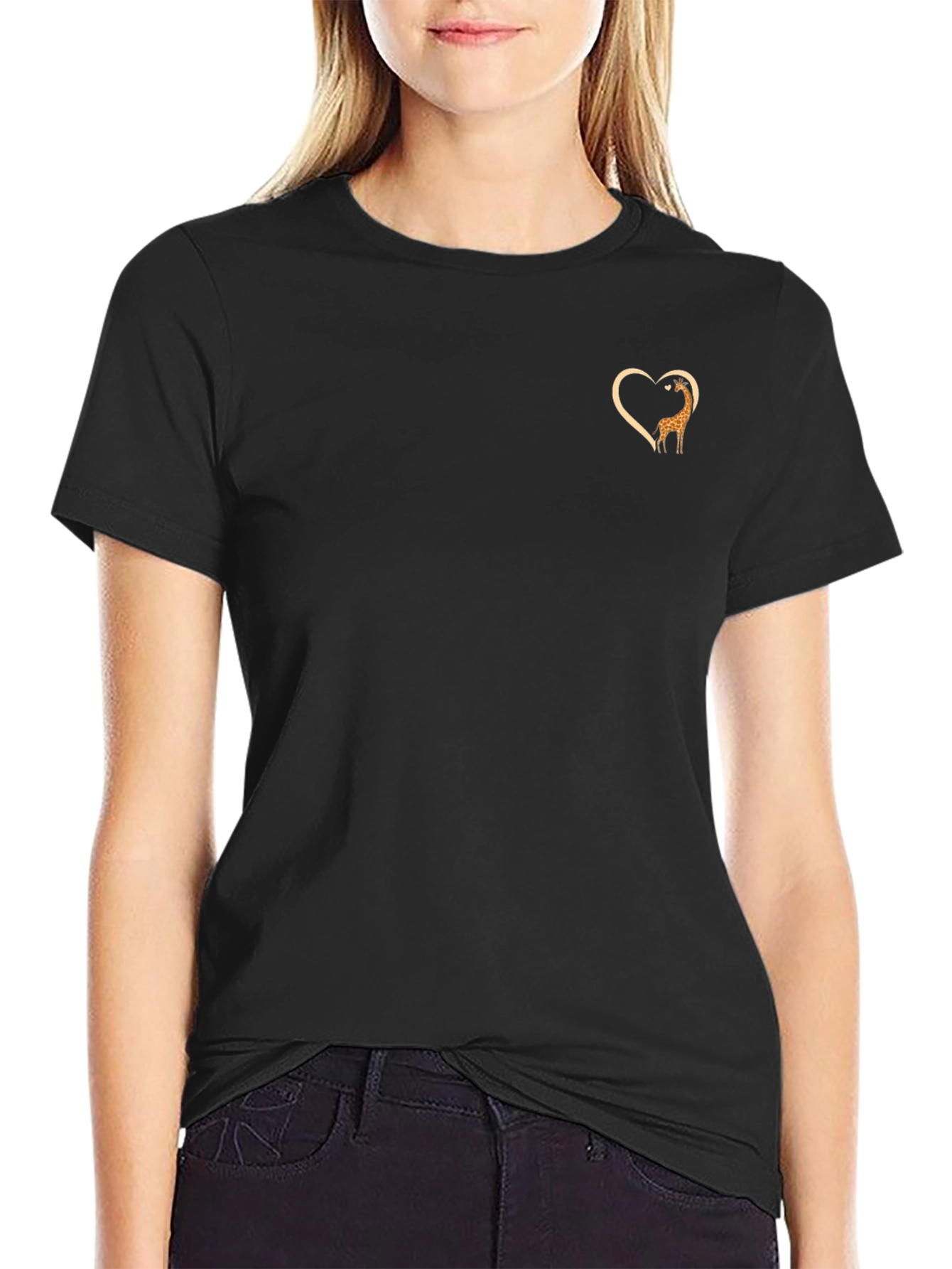 Giraffe Heart T-Shirt - Trendy Animal Lover Tee